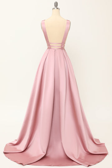 Blush Satin Longo Vestido de Baile